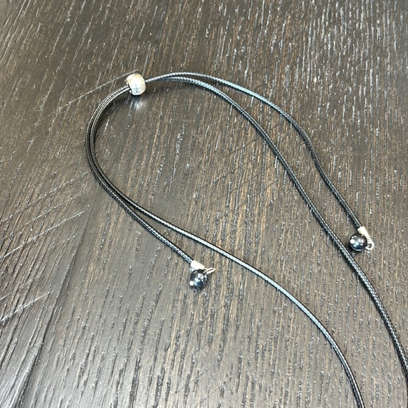 Chico’s black, white and silver flower adjustable necklace - Picture 5 of 5